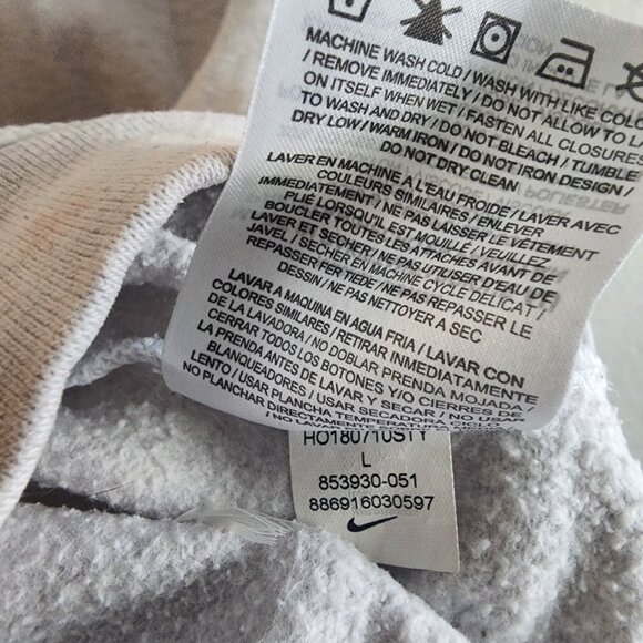 Nike Sportswear Mens Swoosh French Terry Sweatshirt Hoodie Full Zip Gray Size L - Picture 6 of 6